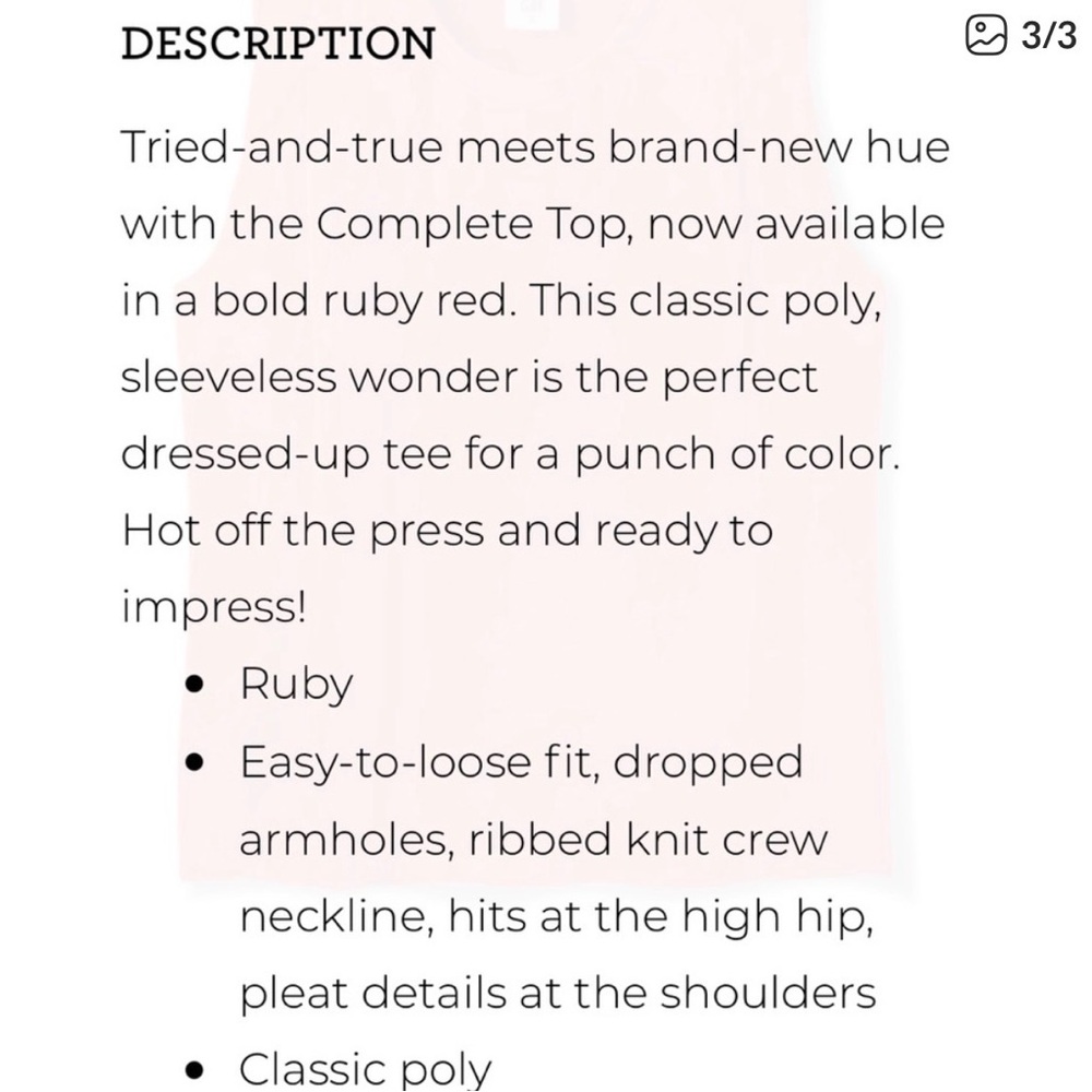 CAbi Red Sleeveless Top - Picture 3 of 3